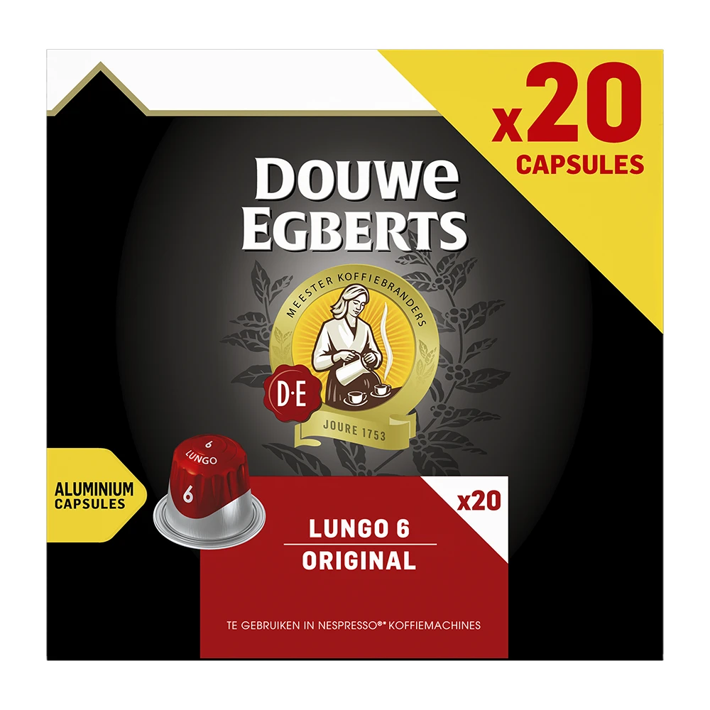 Douwe Egberts - Lungo Original - 20 Cups 2 Douwe Egberts - Lungo Original - 20 Cups - Afbeelding 2