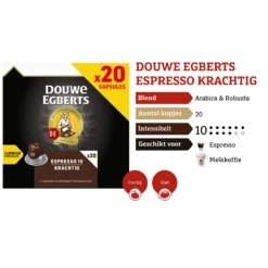Douwe Egberts - Espresso Krachtig - 20 Cups -Koffie Winkel 5 2024
