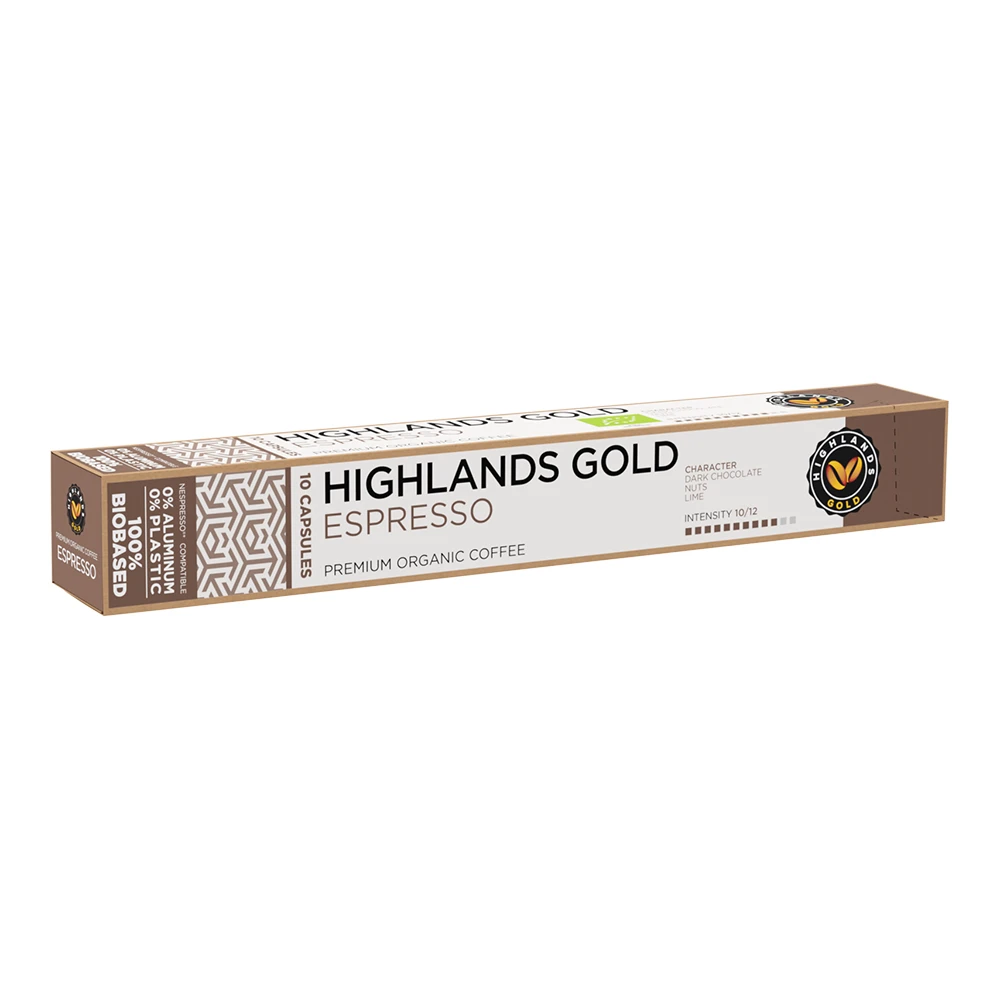 Highlands Gold - Espresso (Organic) - 10 Cups 3 Highlands Gold - Espresso (Organic) - 10 Cups - Afbeelding 3