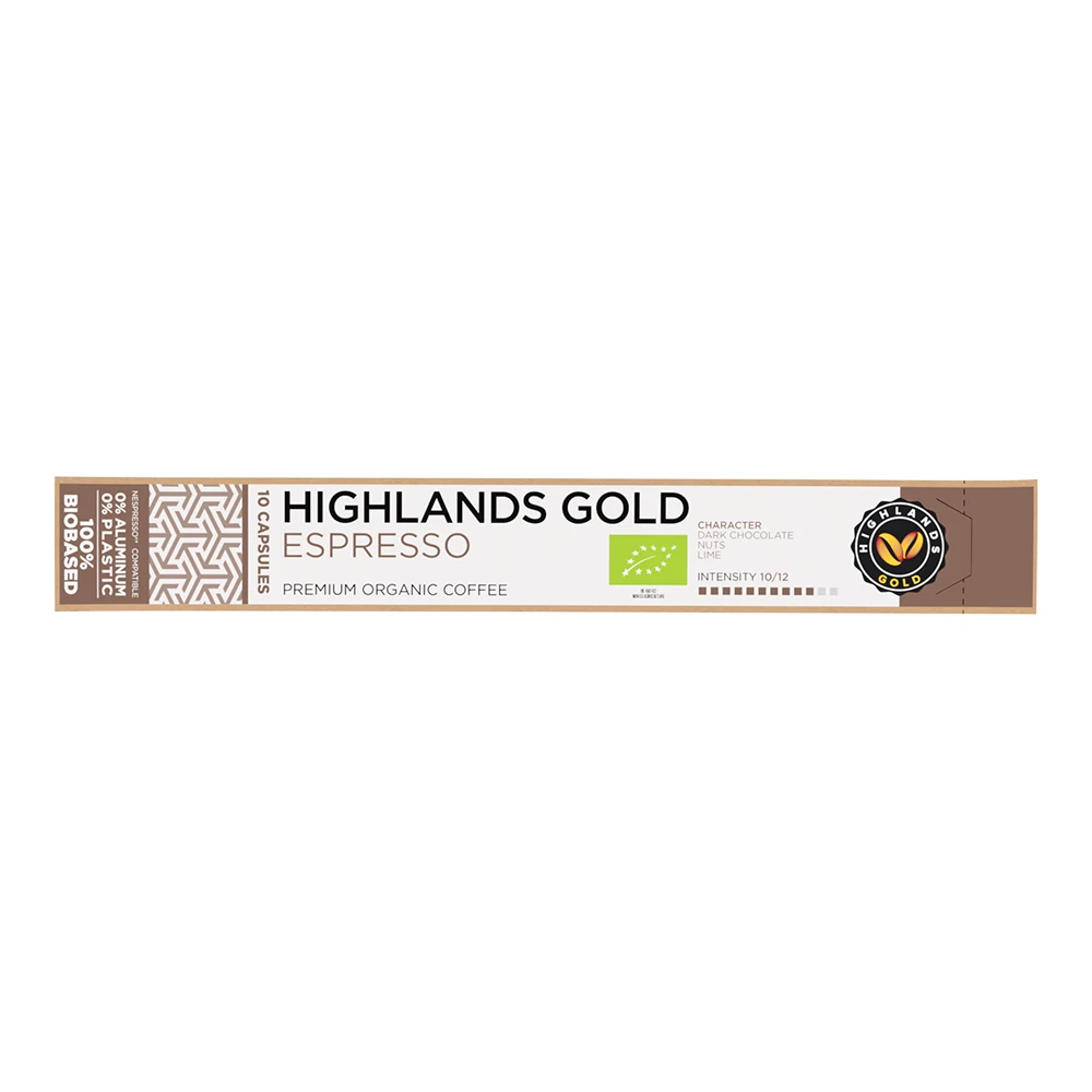 Highlands Gold - Espresso (Organic) - 10 Cups 2 Highlands Gold - Espresso (Organic) - 10 Cups - Afbeelding 2