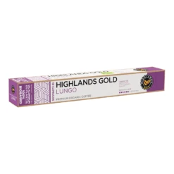 Highlands Gold - Lungo (Organic) - 10 Cups -Koffie Winkel Highlands Gold cups 10st Lungo angled
