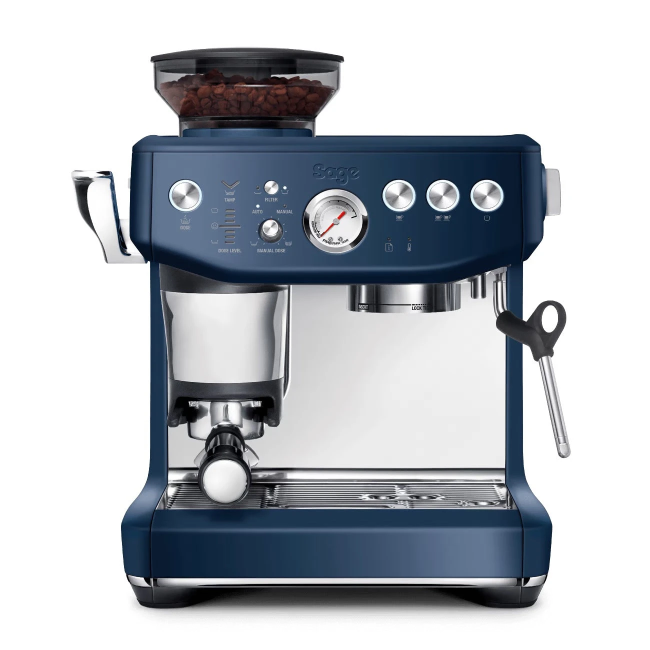 Sage Barista Express Impress - Damson Blue Met €33 Gratis Koffie En Barista Pack T.w.v. €169 1 Sage Barista Express Impress - Damson Blue Met €33 Gratis Koffie En Barista Pack T.w.v. €169