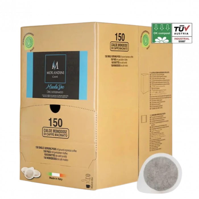 Caffè Morandini Leggera Miscela Dek Cafeïnevrij Espresso 150 ESE Servings 1 Caffè Morandini Leggera Miscela Dek Cafeïnevrij Espresso 150 ESE Servings
