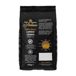 Gran Maestro Italiano - Koffiebonen - Lungo Crema (250 Gram) -Koffie Winkel cw101615 gmi bonen 250gr ucc lungo crema back