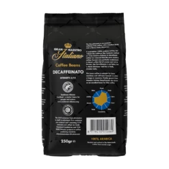 Gran Maestro Italiano - Koffiebonen - Decafinato (250 Gram) -Koffie Winkel cw101620 gmi bonen 250gr ucc decaffeinato back