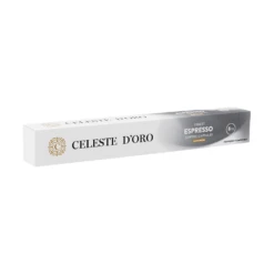 Celeste D'Oro - Finest Espresso - 10 Cups 10 Celeste D'Oro - Finest Espresso - 10 Cups -Koffie Winkel cw211329 cdo cups 10st espresso angled