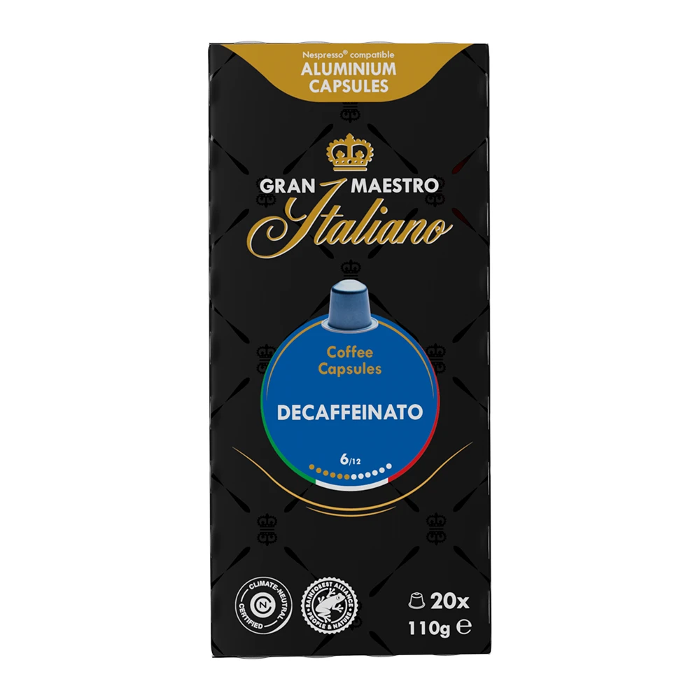 Gran Maestro Italiano - Decaffeinato - 20 Cups 2 Gran Maestro Italiano - Decaffeinato - 20 Cups - Afbeelding 2