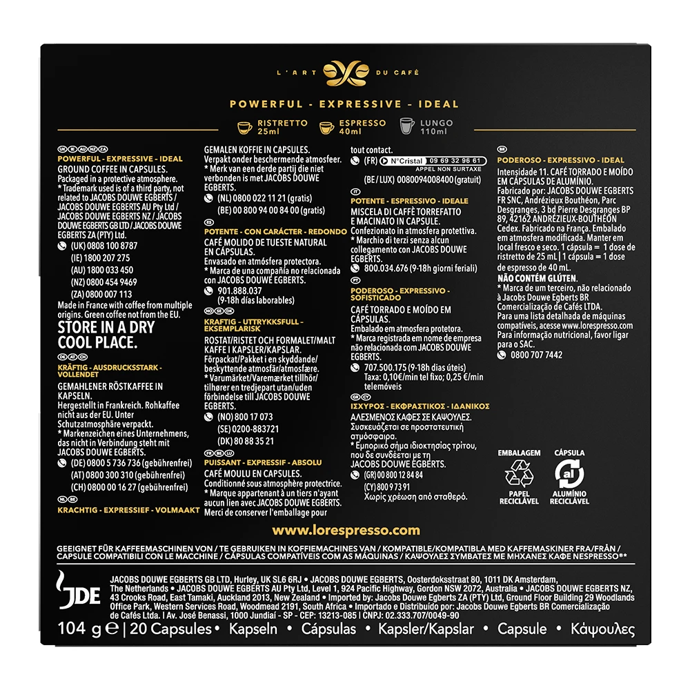 L'OR Espresso - Espresso Ristretto - 20 Cups 3 L'OR Espresso - Espresso Ristretto - 20 Cups - Afbeelding 3