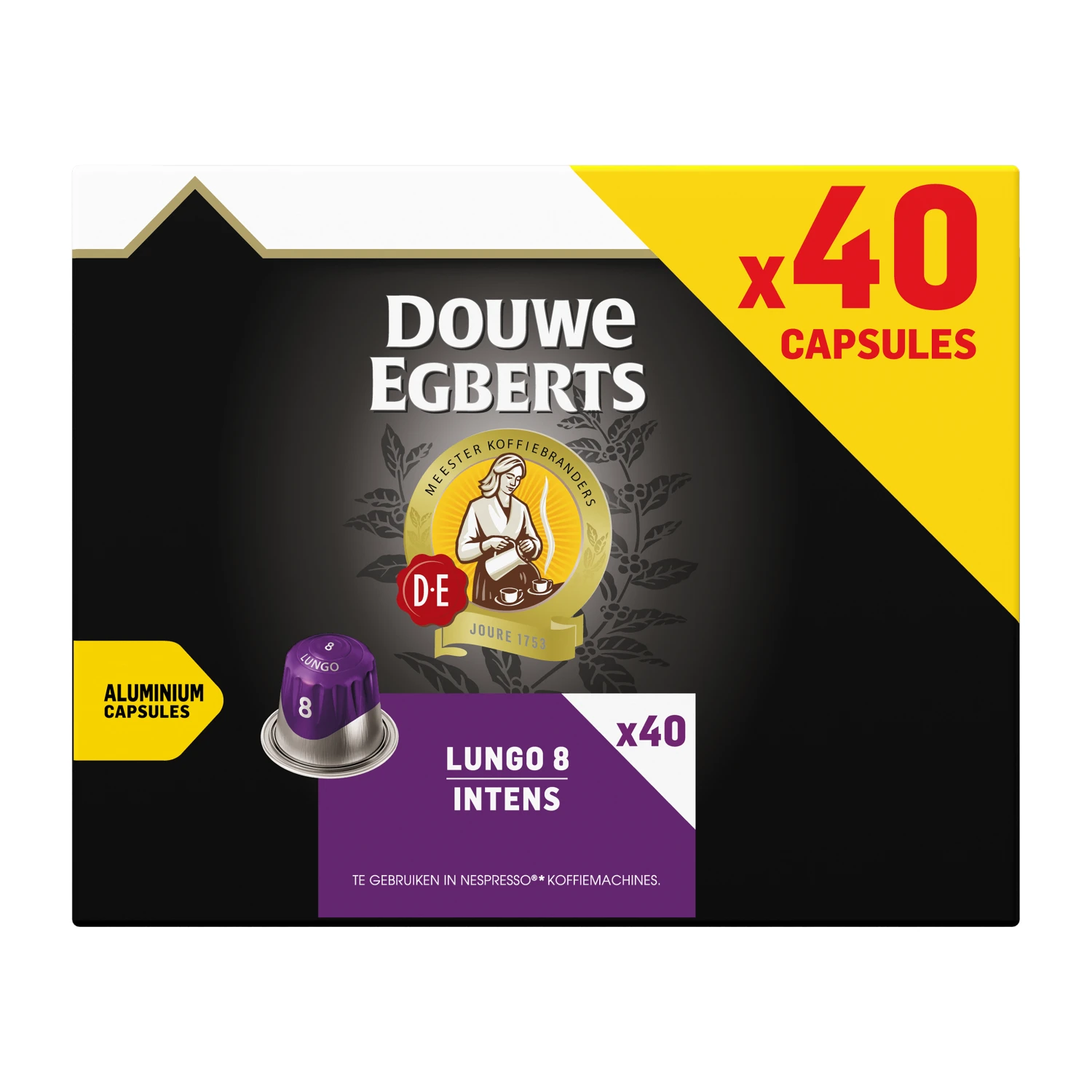 Douwe Egberts Lungo 8 Intens - 40 Koffiecups 2 Douwe Egberts Lungo 8 Intens - 40 Koffiecups - Afbeelding 2