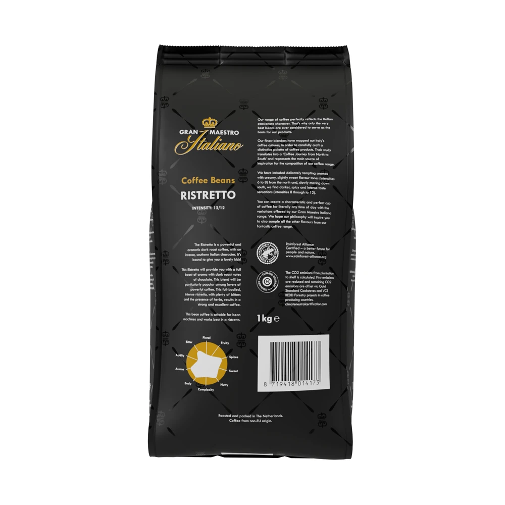 Gran Maestro Italiano Ristretto - Koffiebonen 1 KG 4 Gran Maestro Italiano Ristretto - Koffiebonen 1 KG - Afbeelding 4