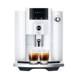 JURA E4 Piano White (EA) Met €54 Gratis Koffie én 2+1 Jaar Extra Garantie