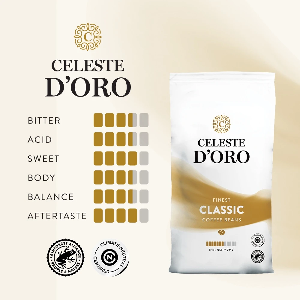 Celeste D'Oro - Koffiebonen - Finest Classic (250 Gram) 3 Celeste D'Oro - Koffiebonen - Finest Classic (250 Gram) - Afbeelding 3