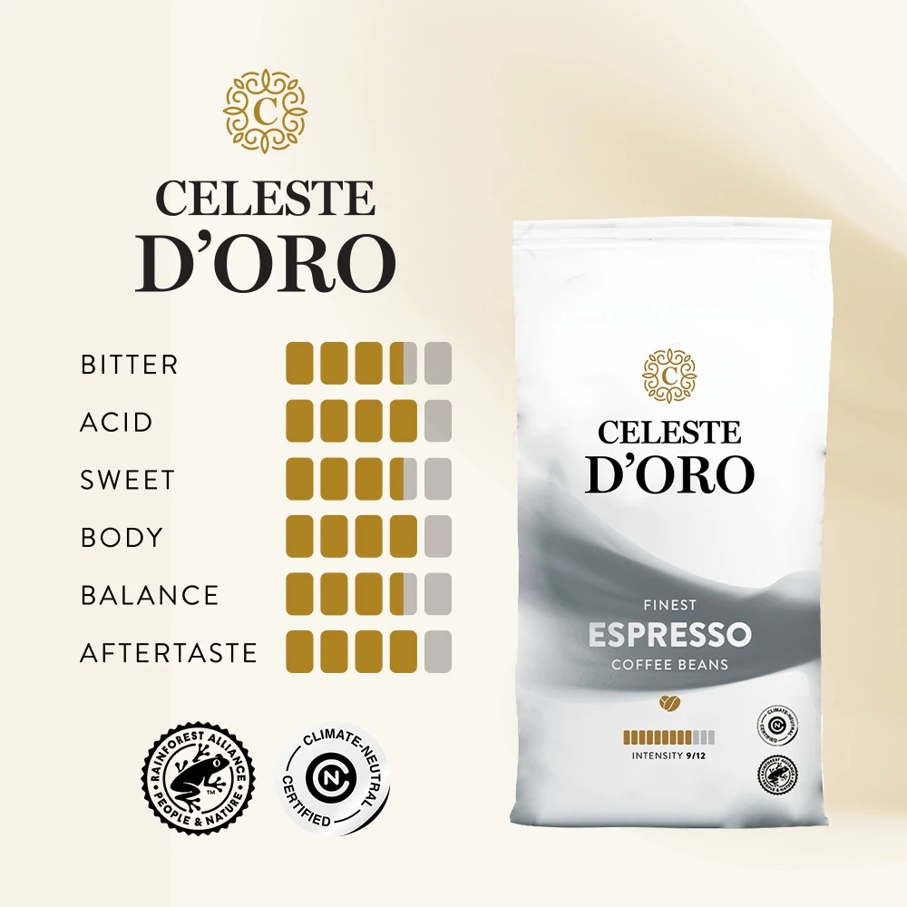 Celeste D'Oro Finest Espresso - Koffiebonen 1 KG 5 Celeste D'Oro Finest Espresso - Koffiebonen 1 KG - Afbeelding 5