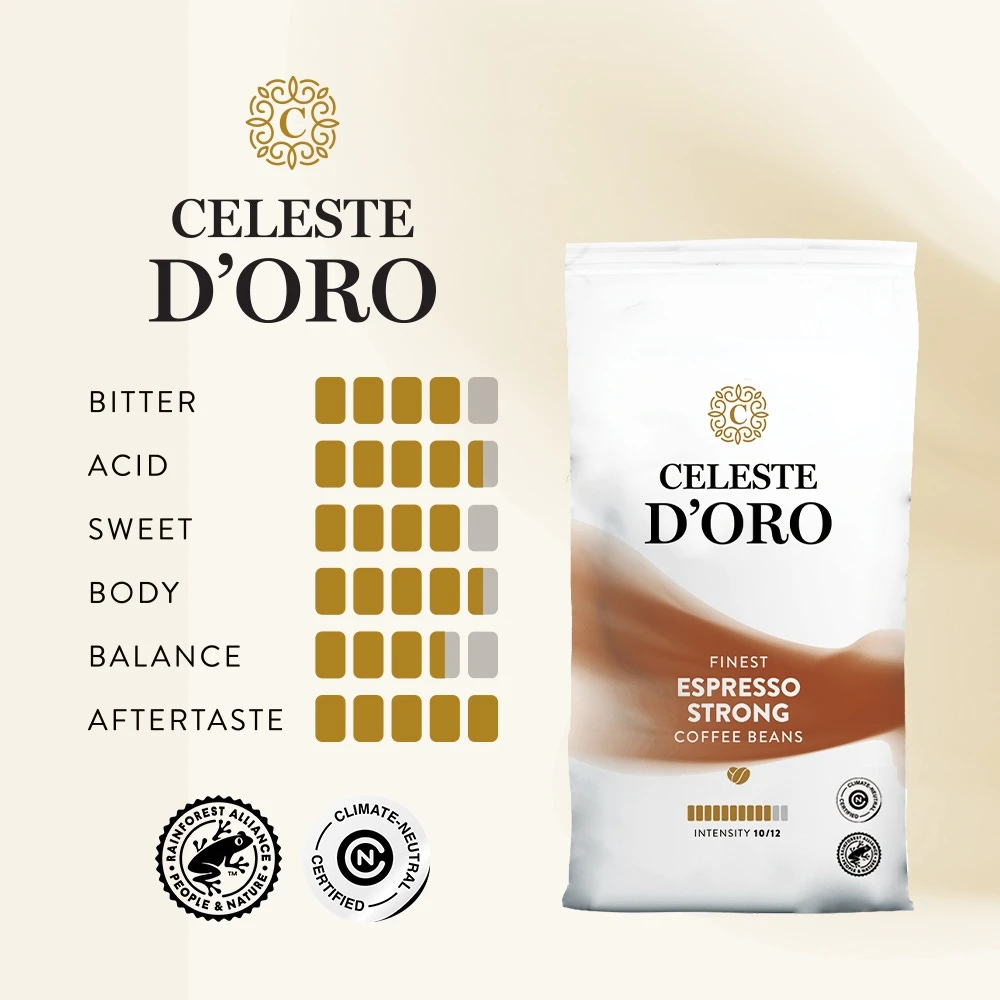 Celeste D'Oro Finest Espresso Strong - Koffiebonen 1 KG 5 Celeste D'Oro Finest Espresso Strong - Koffiebonen 1 KG - Afbeelding 5