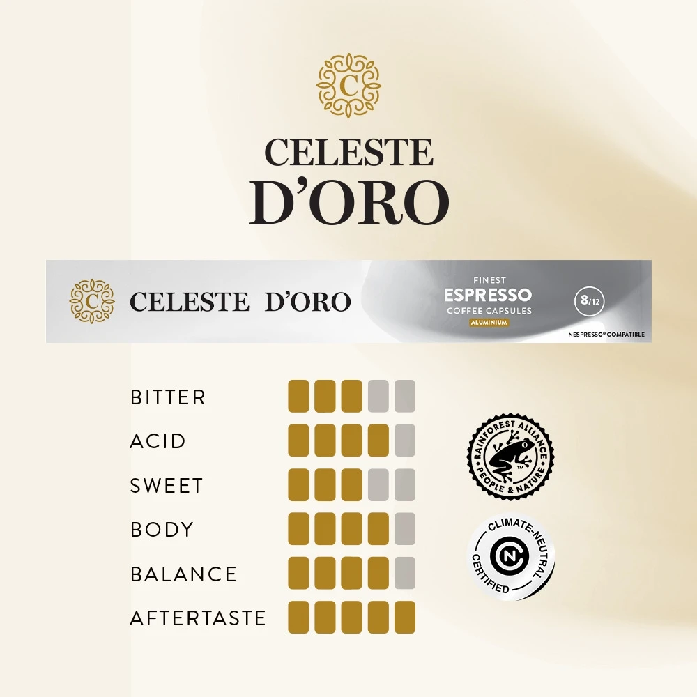 Celeste D'Oro - Finest Espresso - 10 Cups 6 Celeste D'Oro - Finest Espresso - 10 Cups - Afbeelding 6
