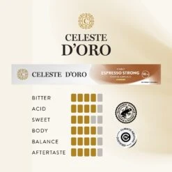 Celeste D'Oro - Finest Espresso Strong - 10 Cups -Koffie Winkel sfeer product cdo nespresso espresso strong